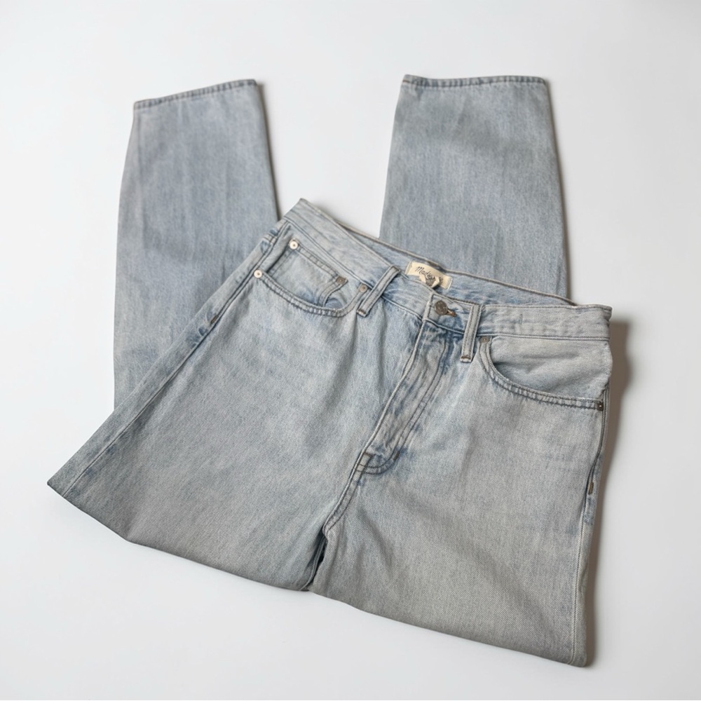 Madewell The Dadjean in light Blue  Wash: Ripped Edition Sz 27 - Picture 3 of 11